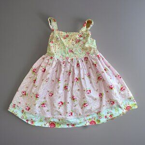 Blue Juniper Girl Floral Dress Size 4 Classic Eastern Cottagecore Roses
